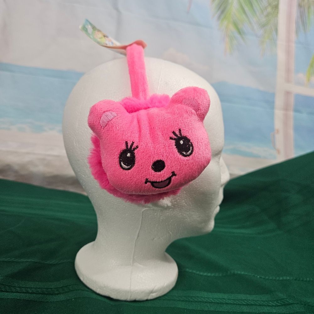 2/$15 Kids Ear Muffs Pink Plush Bear New - Picture 4 of 6